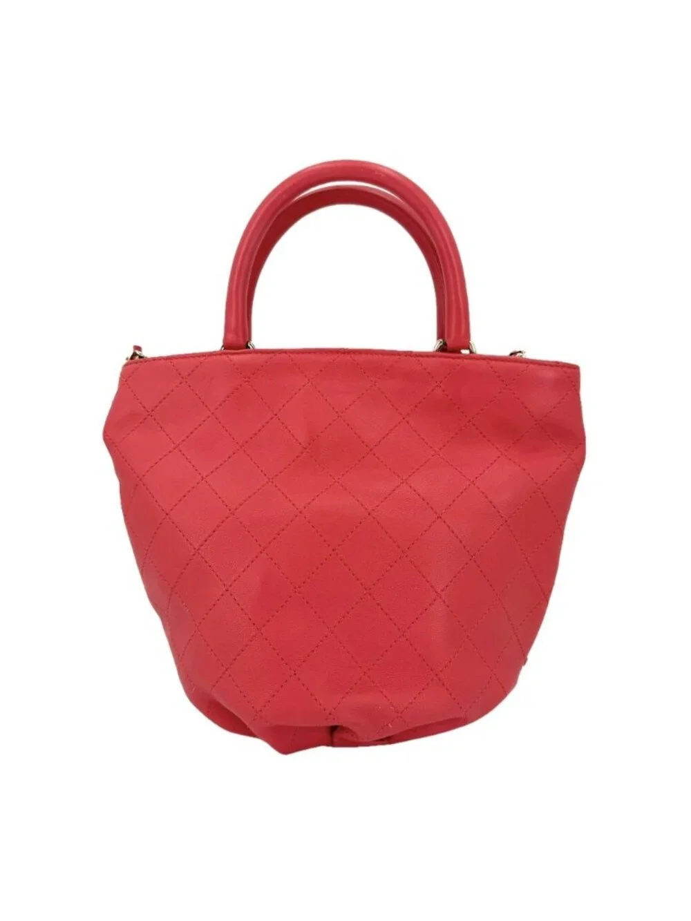 Chanel 2-Way Quilted Handbag Chain Shoulder Bag Crossbody CC Logo Leather